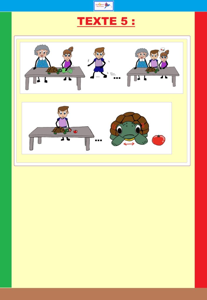 suite des dessins du texte 5 du programme lecture autisme