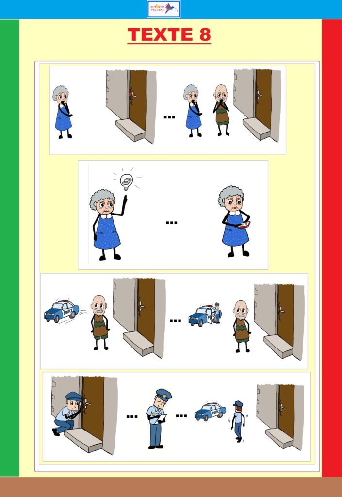 programme lecture autisme : texte 8 dessins