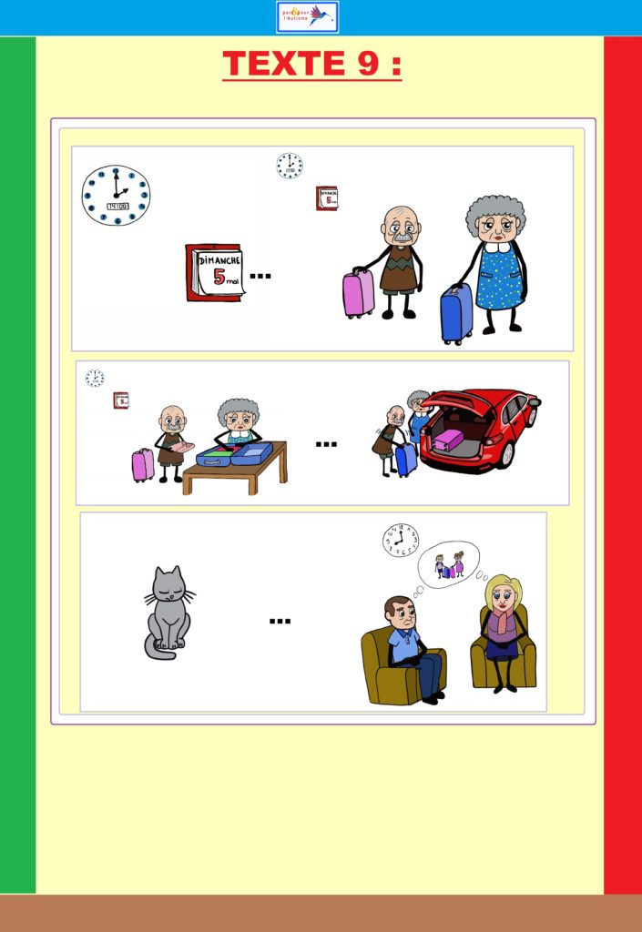 Dessins explicatifs de l'histoire du texte 9