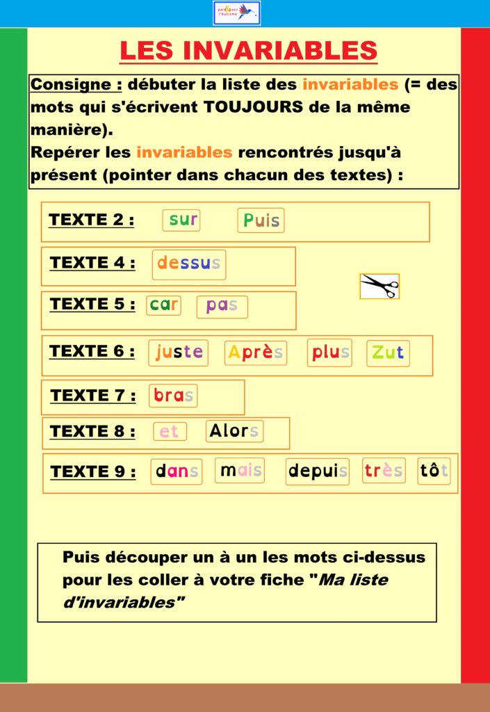 Liste des invariables