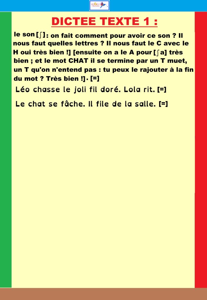 Exercice 2b Suite de la dictée
