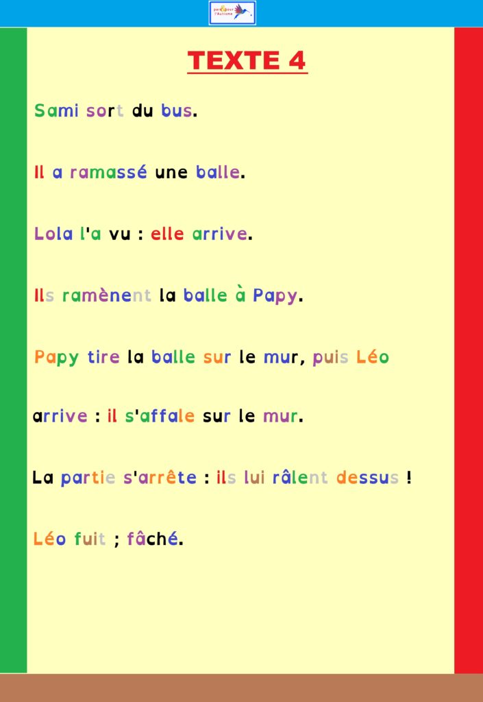 Texte 4 texte 4 du programme lecture autisme