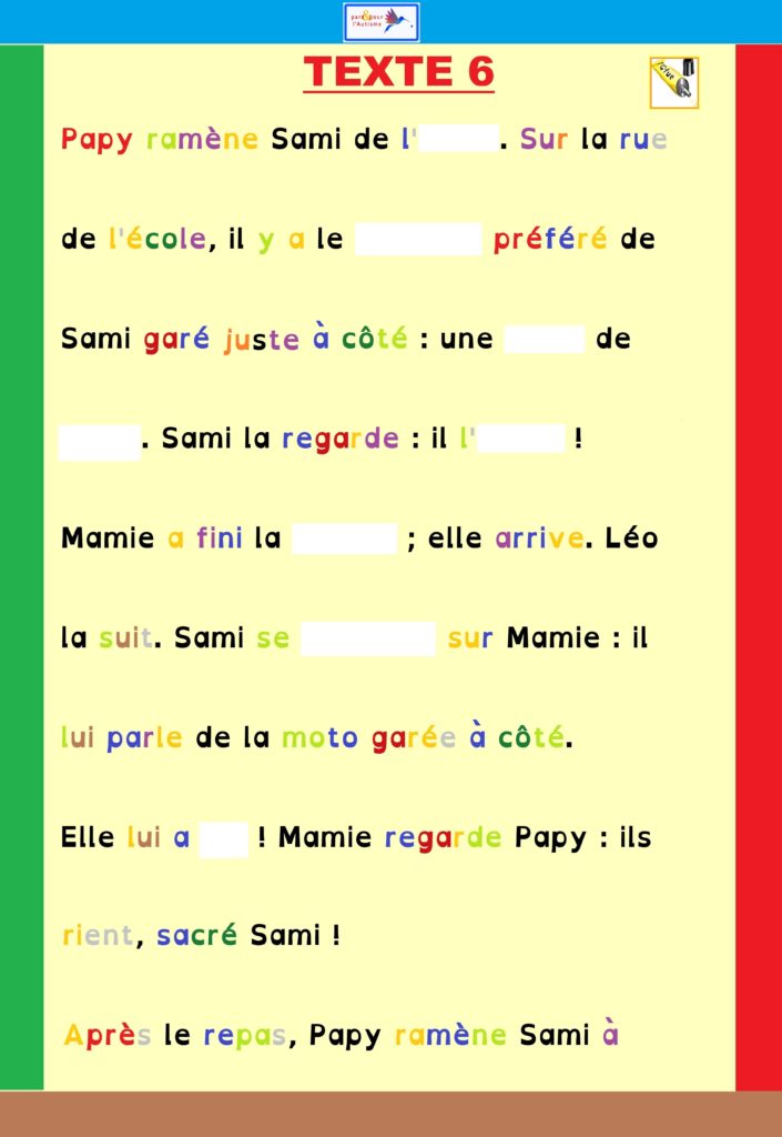 texte 6 à trous