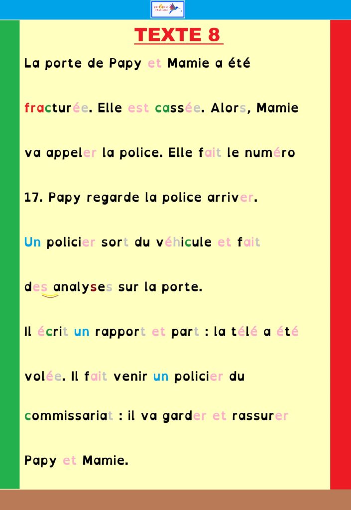 programme lecture autisme : texte 8