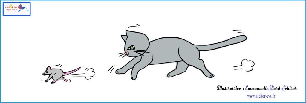 Dessin 6 le chat lui court après