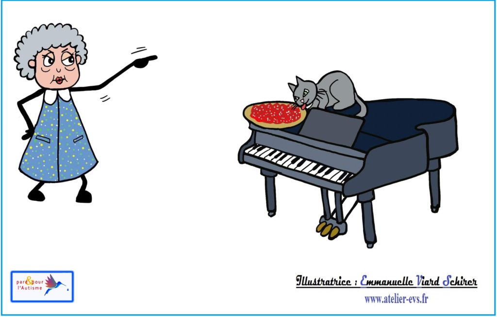 Dessin 5 mamie gronde le chat