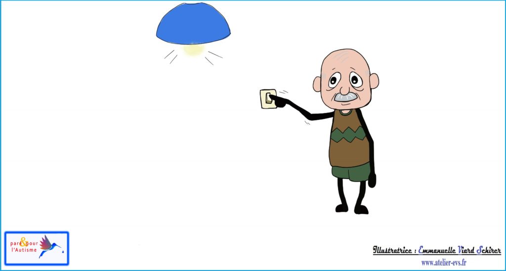 Dessin 1 papy allume la lumière