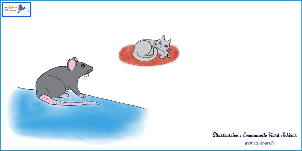 Dessin 4 le rat voit le chat