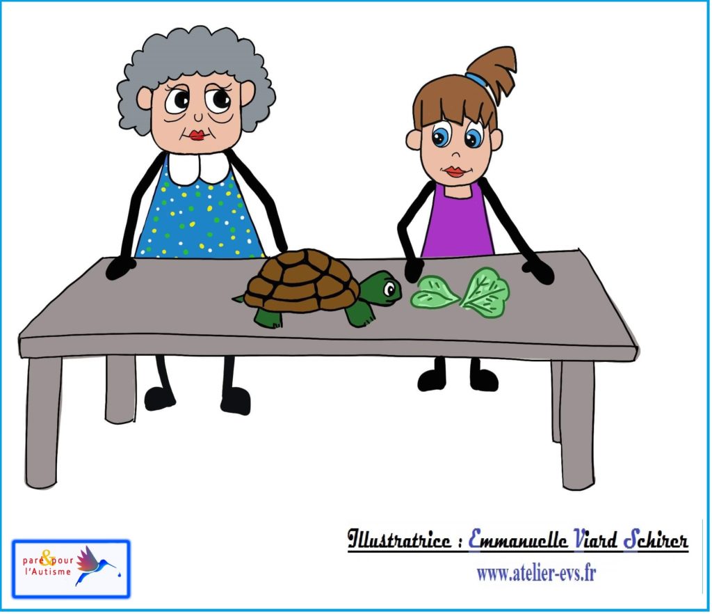 Lola et mamie se regardent