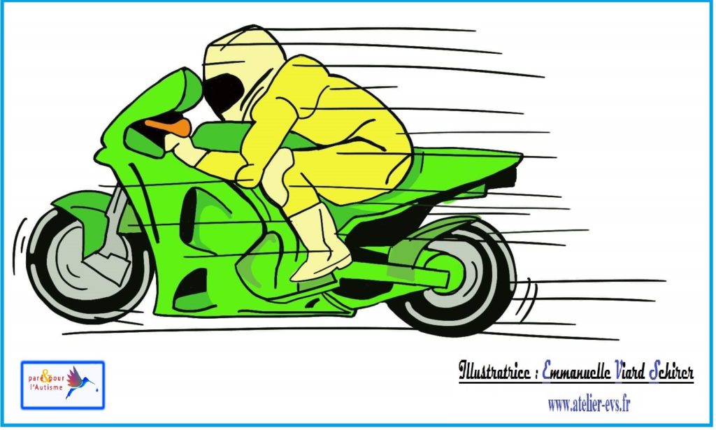 le motard est parti