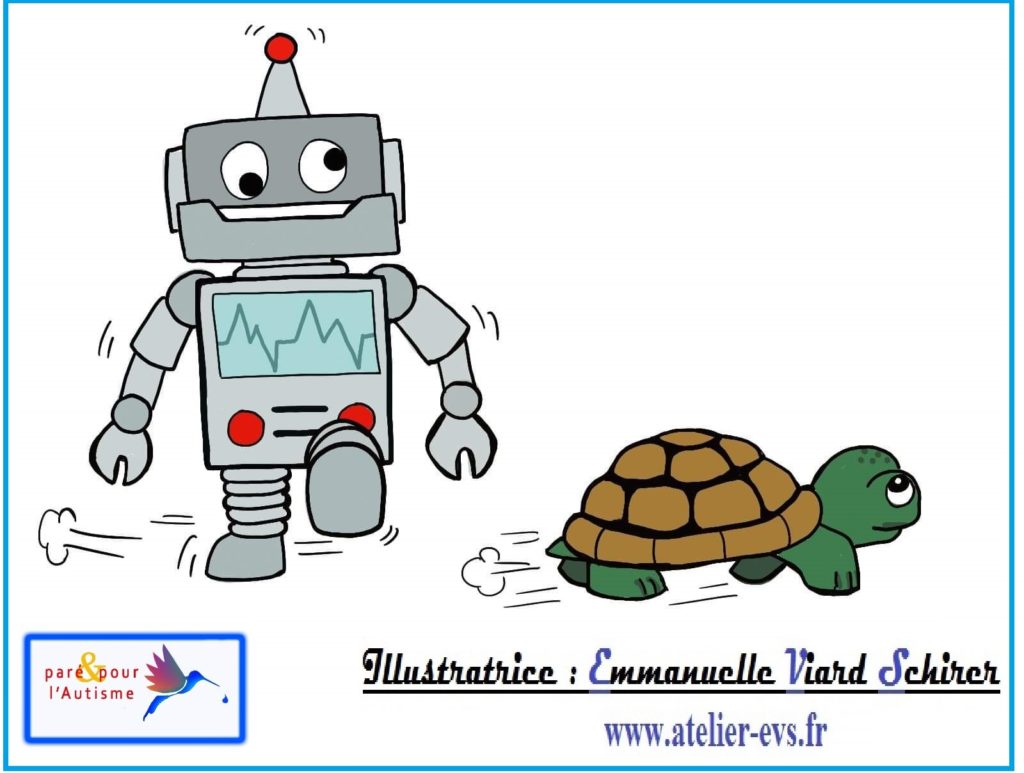 Dessin 7 le robot poursuit la tortue