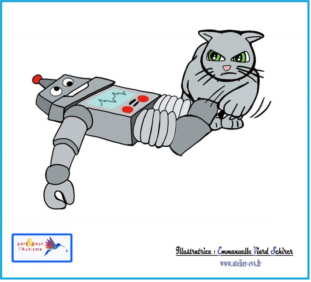 Dessin 9 le chat attaque le robot