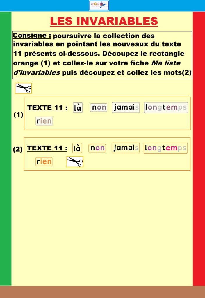Invariables Les invariables