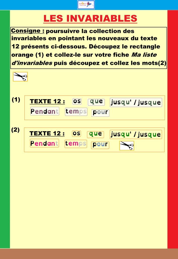 Invariables Les invariables