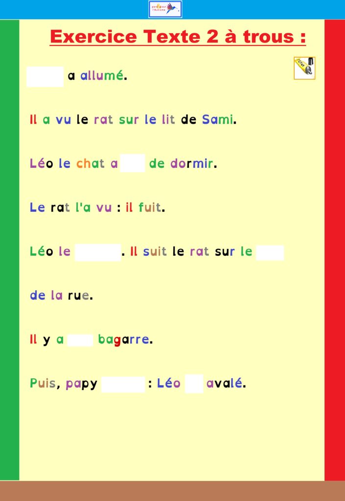 Exercice 4 exercice texte 2 à trous