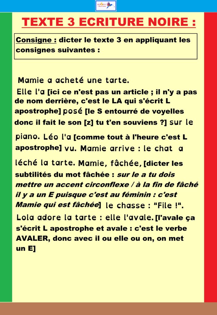 Exercice dictée