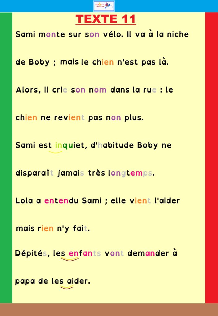 Texte 11 programme lecture autisme : texte 11