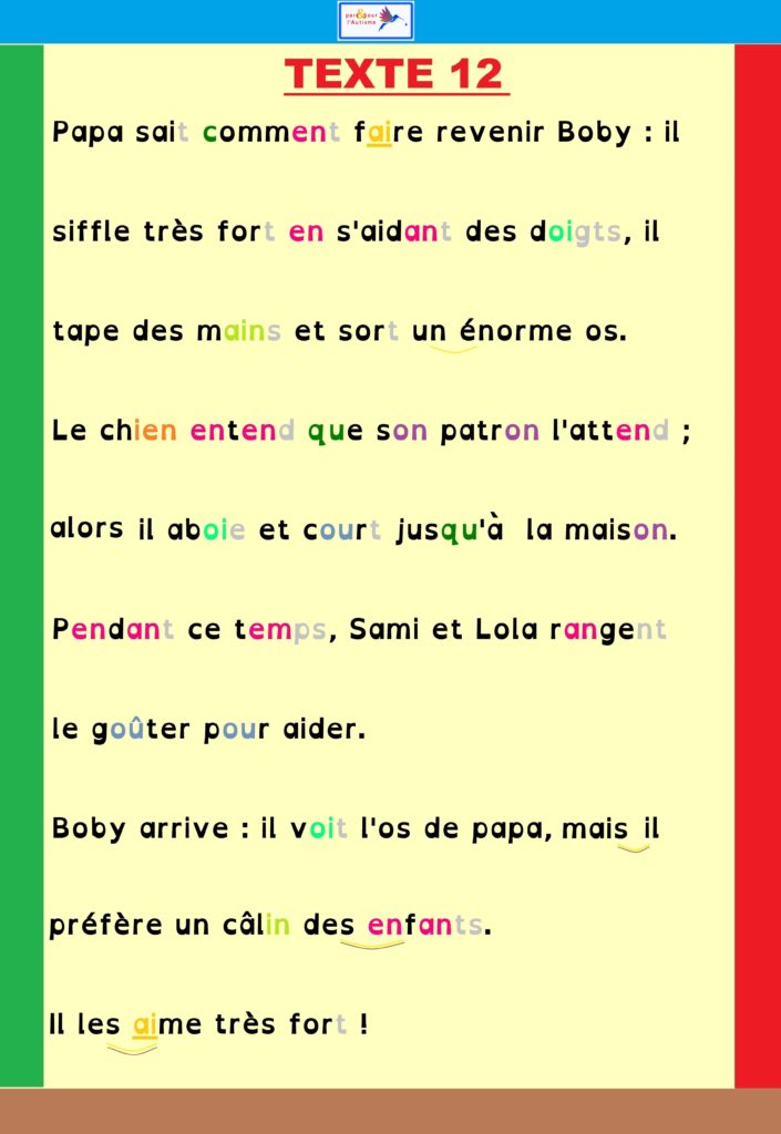 Texte 12 programme lecture autisme : texte 12