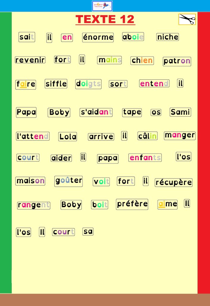 Support 3 de l'exercice texte à coller