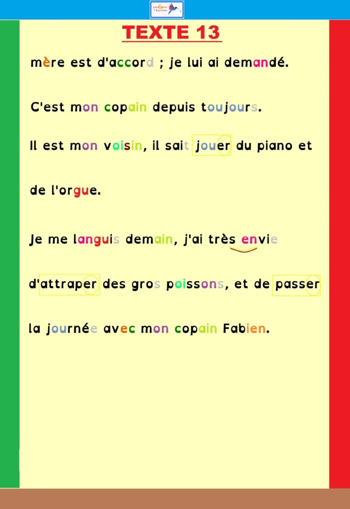Suite de la correction de l'exercice conjugaison