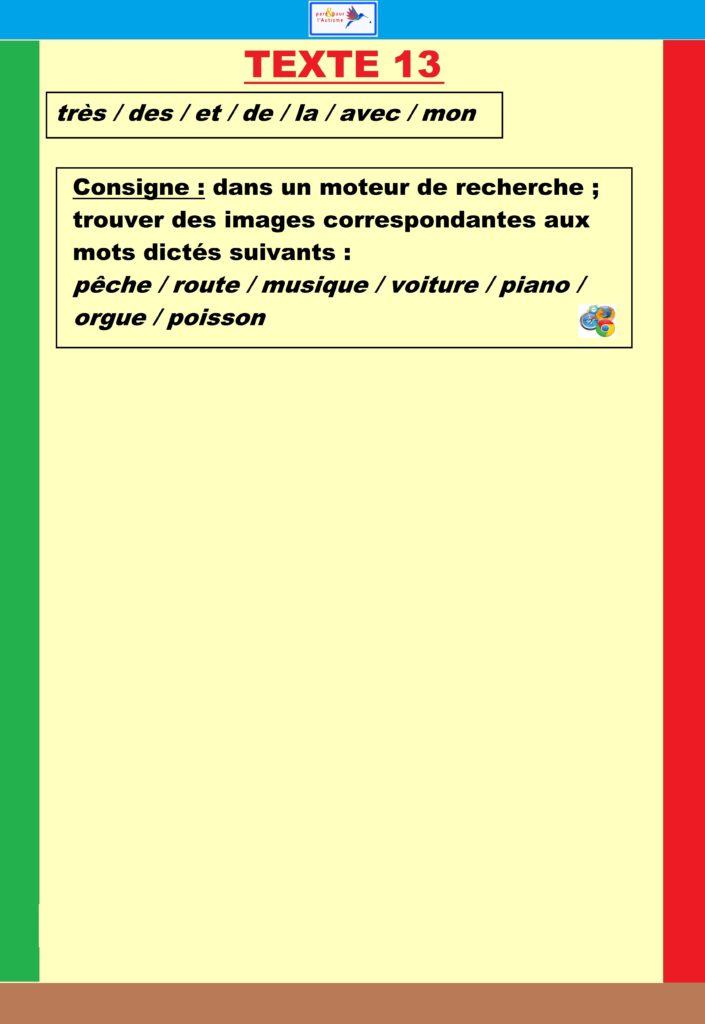 Support 2 de l'exercice texte à coller