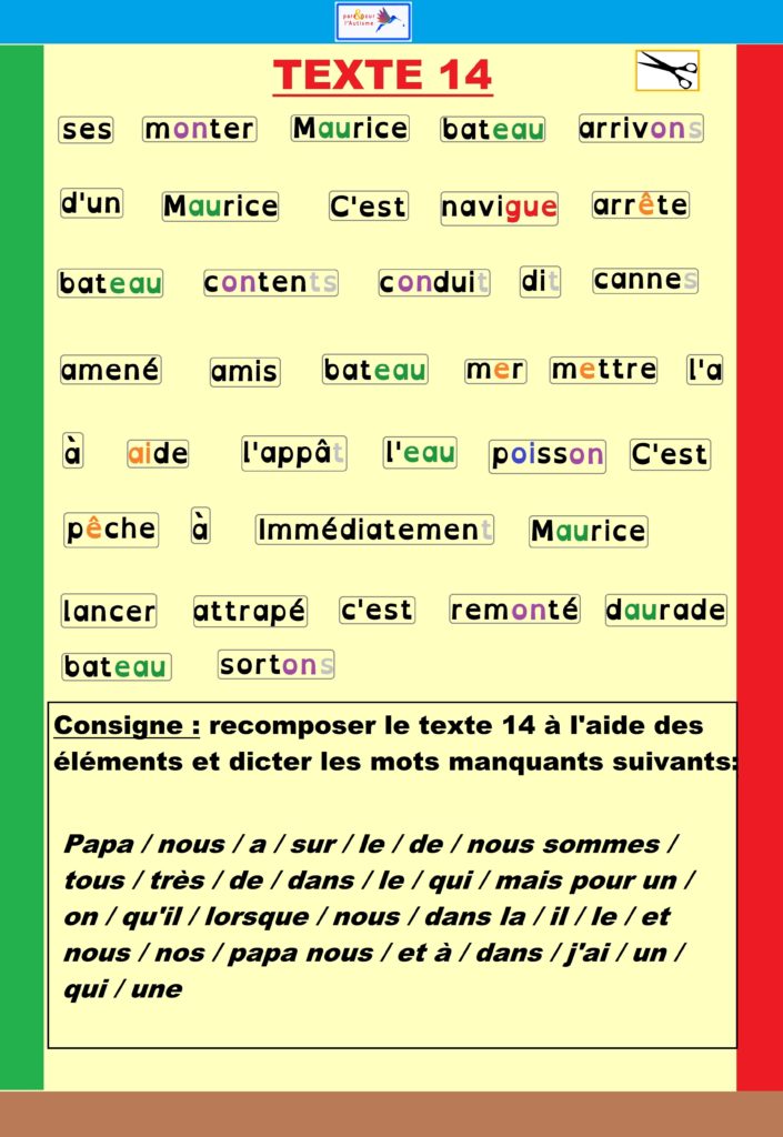 Exercice recomposer le texte 