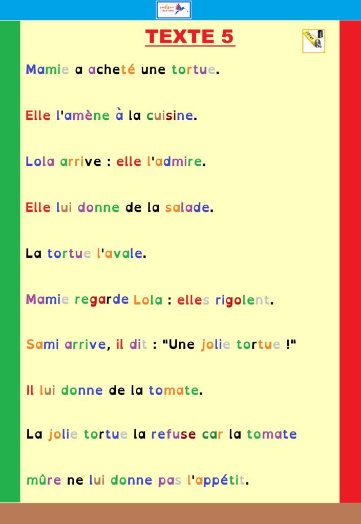 support de l'exercice étiquettes personnages
