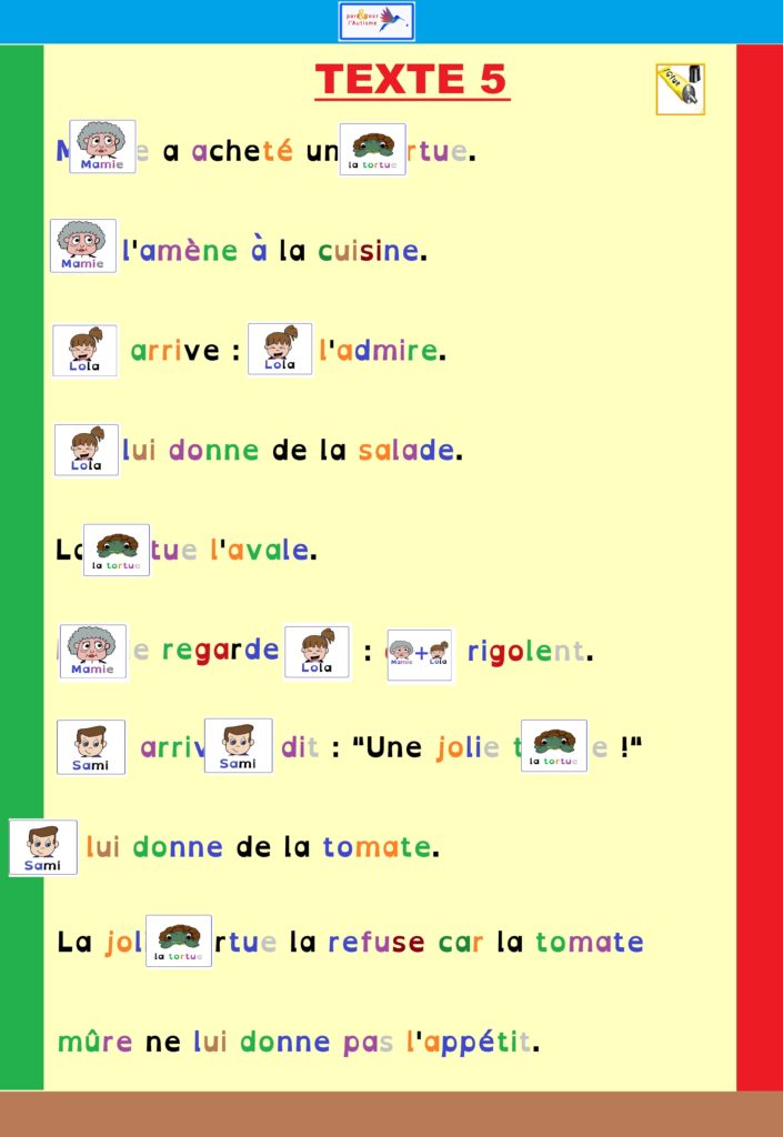 correction de l'exercice étiquettes personnages