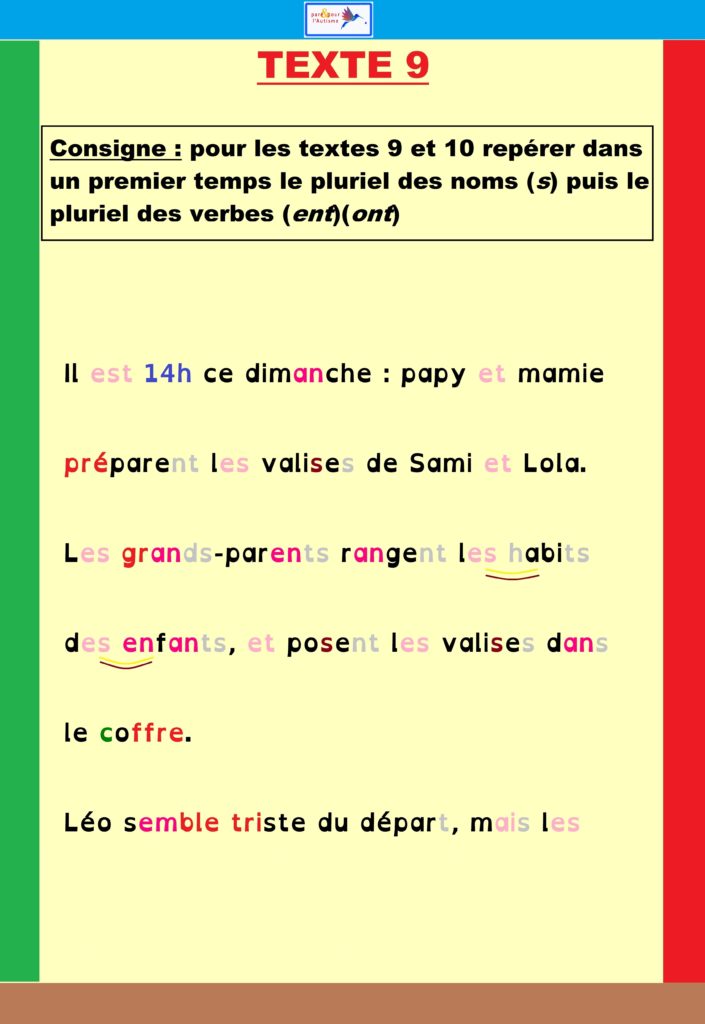 Exercice 3 Exercice le pluriel des noms et des verbes