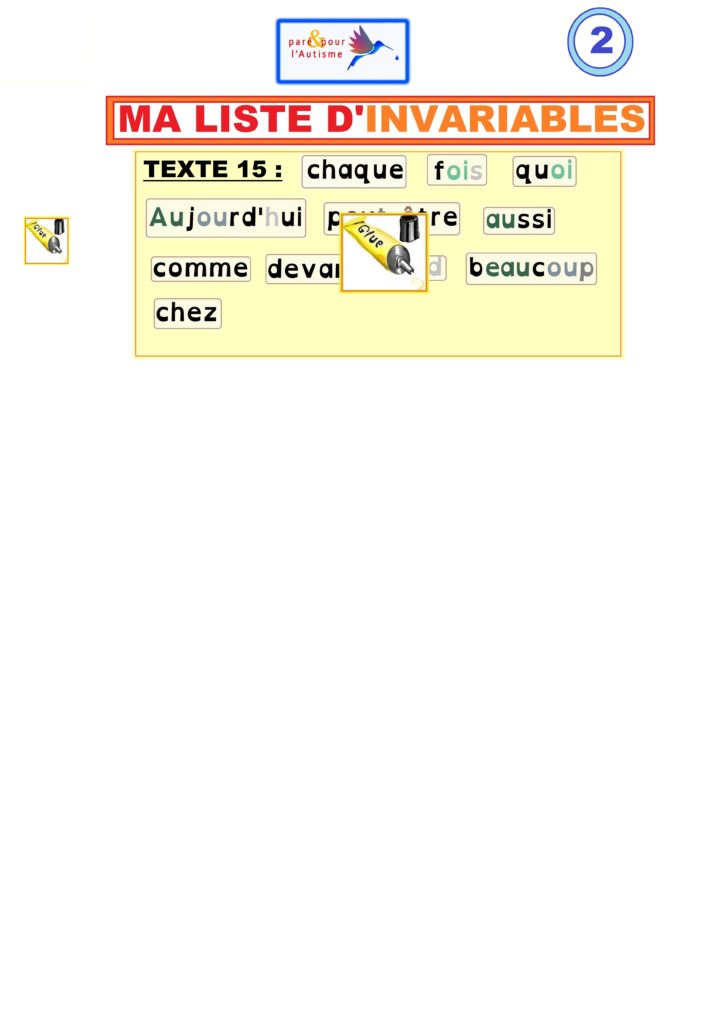 Liste des invariables