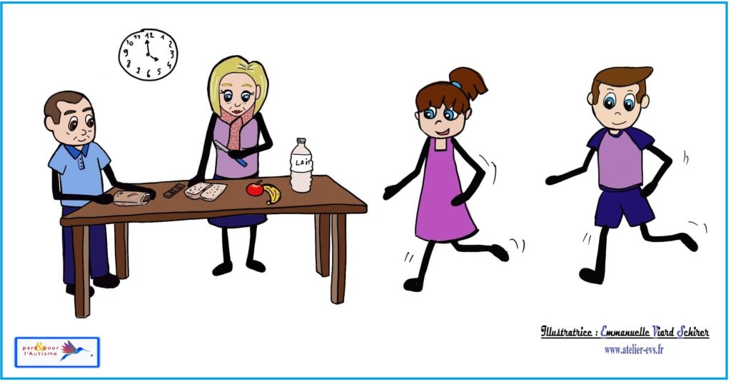 Les enfants vont prendre le goûter
