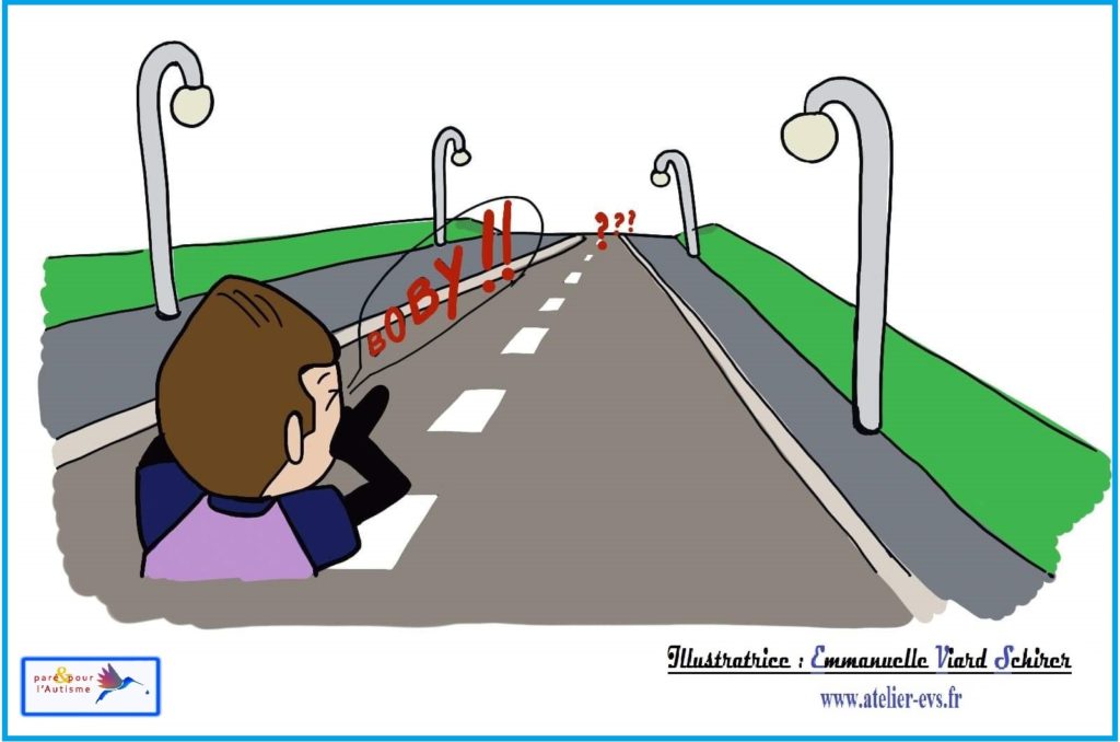 Dessin 4 Sami appelle Boby dans la rue