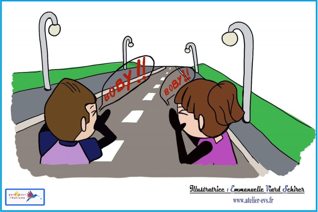 Dessin 8 Sami et Lola appellent Boby dans la rue