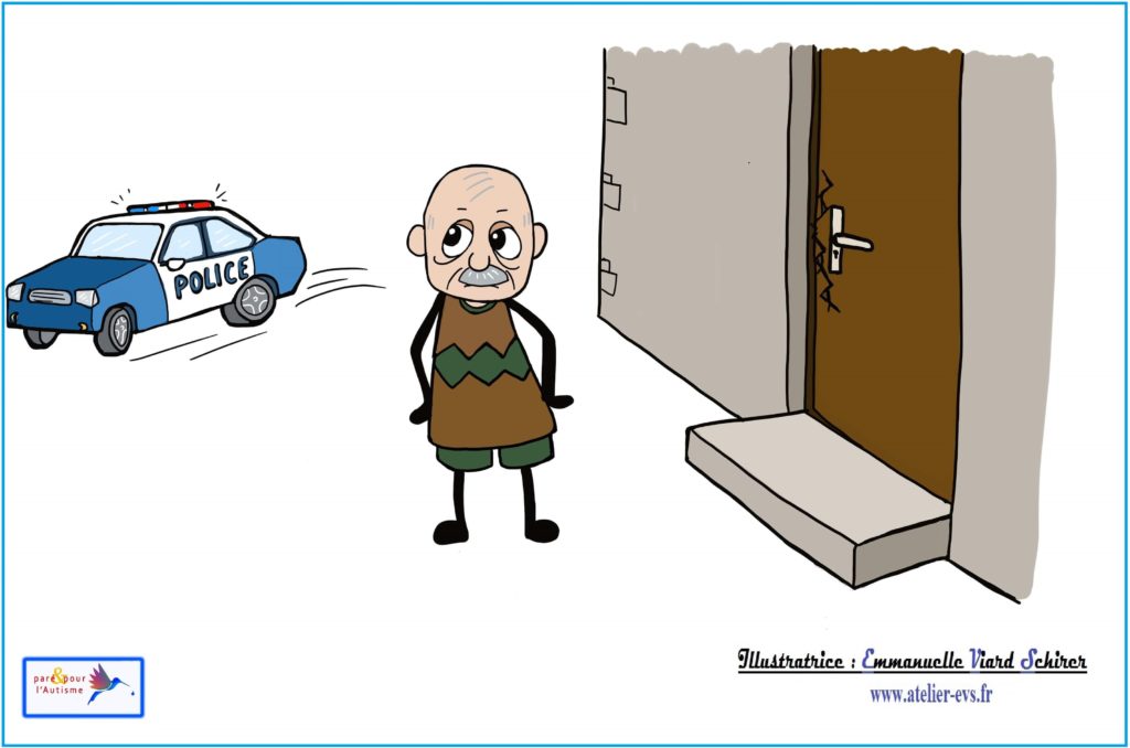 papy voit arriver la voiture de police