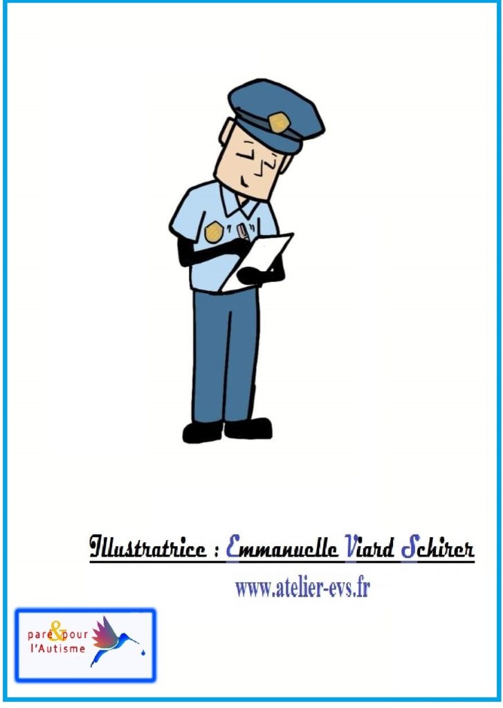 le policier écrit un rapport