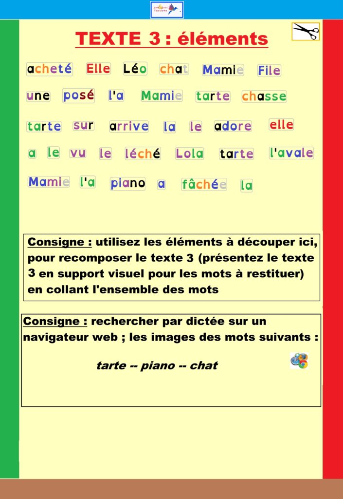 éléments du texte 3 à coller