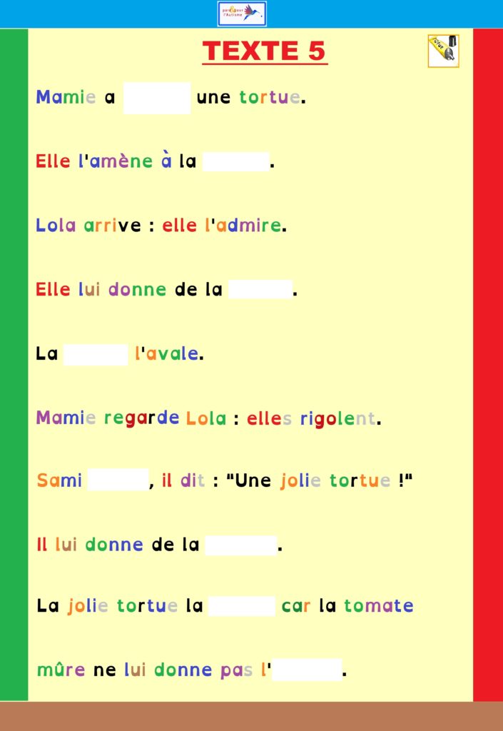 texte 5 à trous