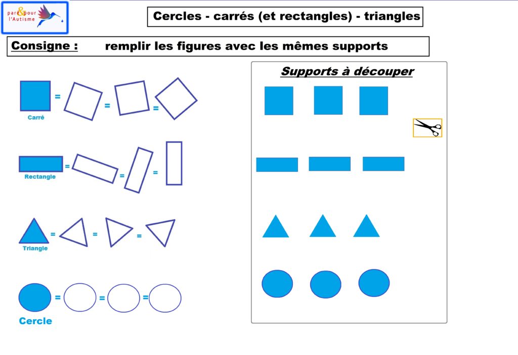 permanence des formes cercles carrés rectangles et triangles