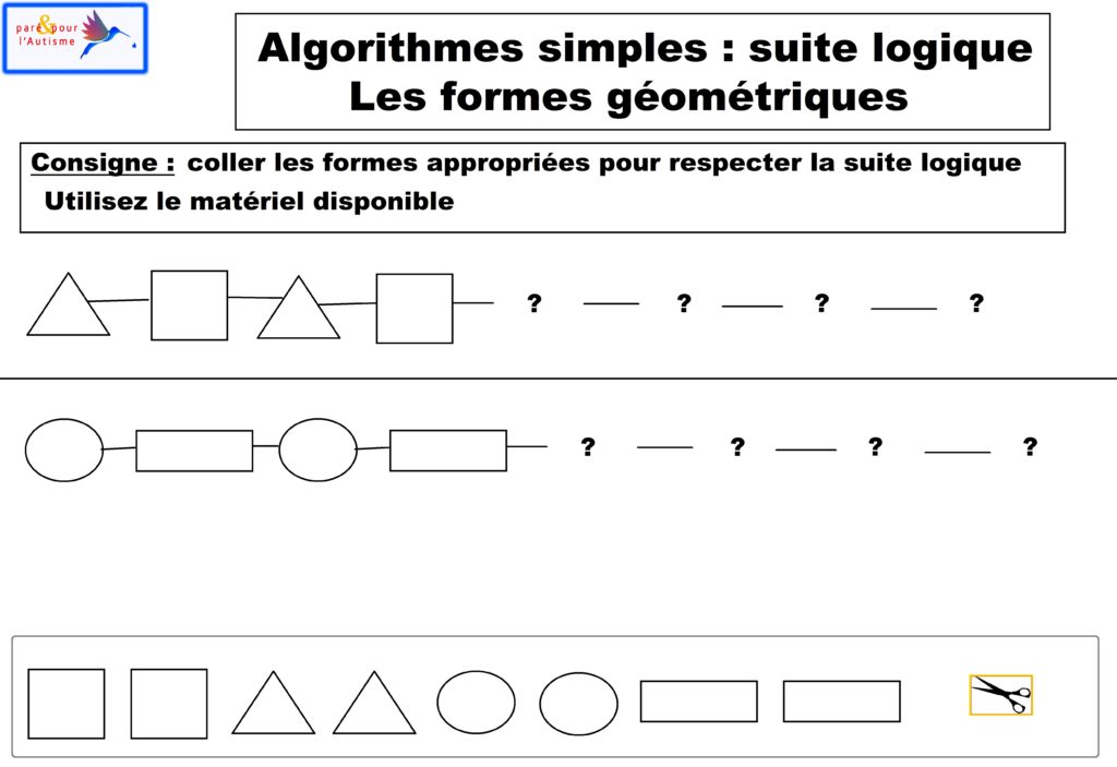 Activité 2 suite logique les formes géométriques