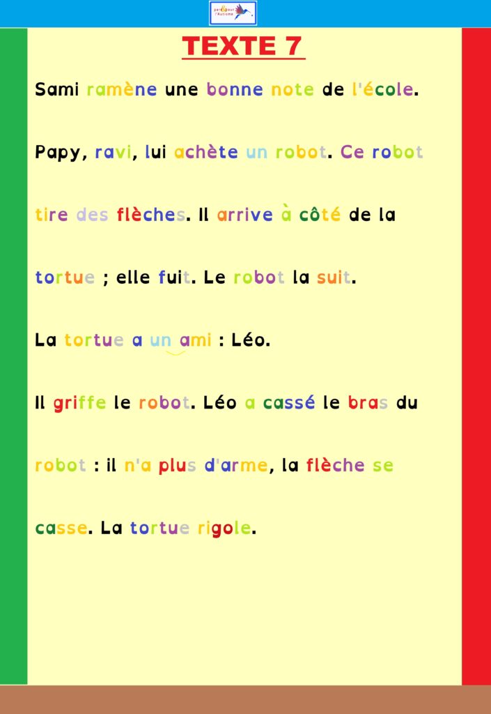 Texte 7 texte 7 lecture autisme sami et lola