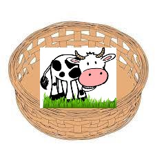 corbeille vache